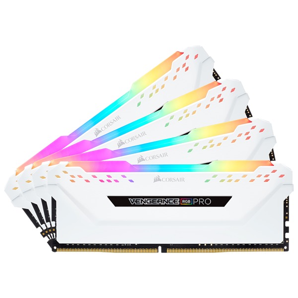 4x8GB Corsair Vengeance DDR4 2666Mhz RGB Pro White Heat Spreader RAM image