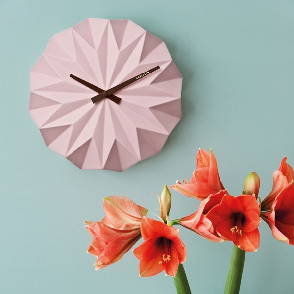 Karlsson Origami Wall Clock Pink at Mighty Ape NZ