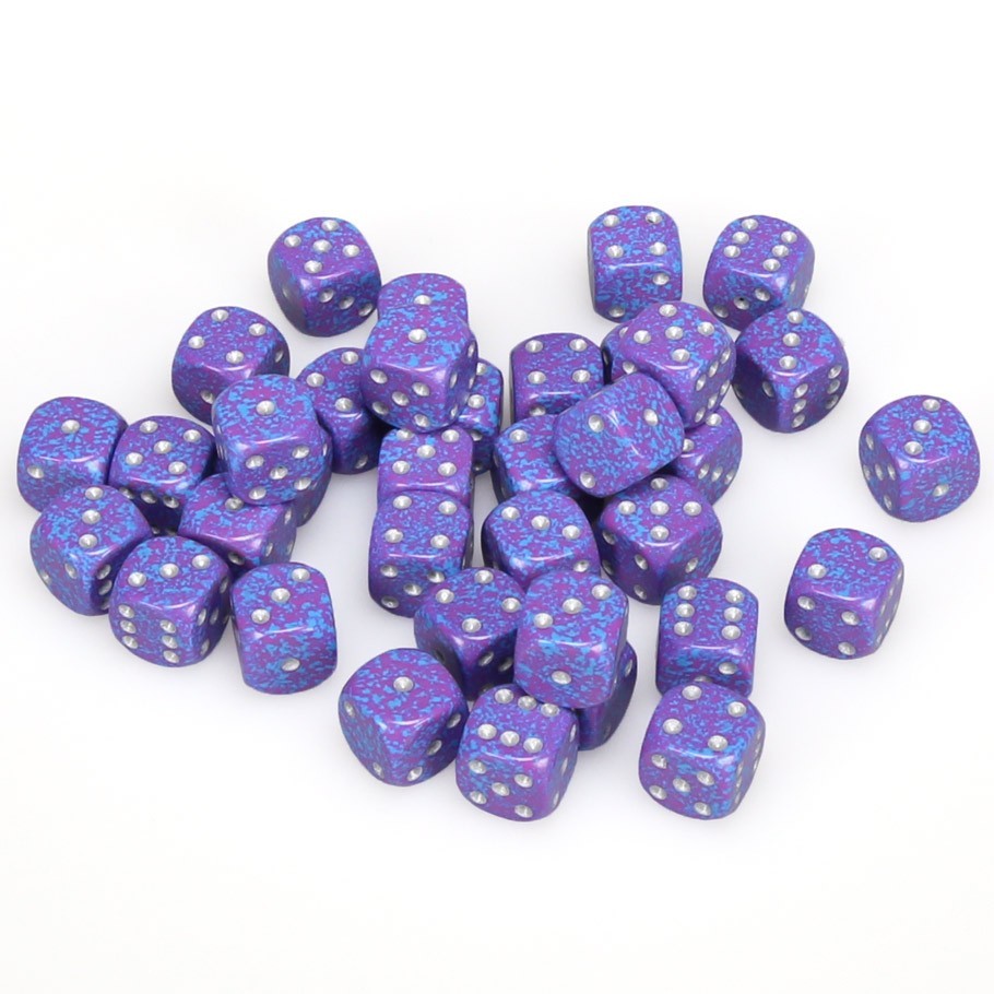 Chessex: D6 Speckled Cube Set (12mm) - Silver Tetra image