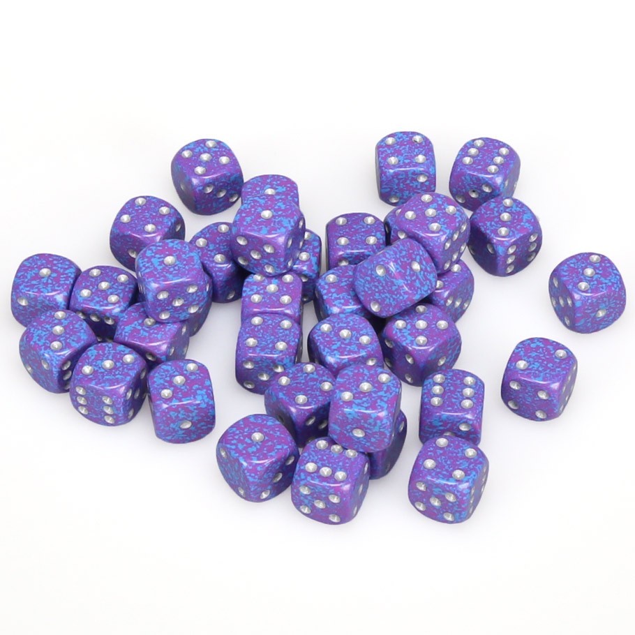 Chessex: D6 Speckled Cube Set (12mm) - Silver Tetra