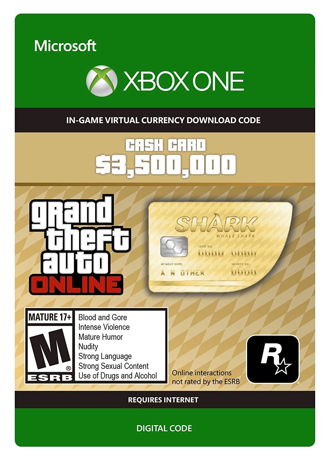 Grand Theft Auto V Whale Shark Cash Card for Xbox One (Digital Code) Xbox One Buy Now at