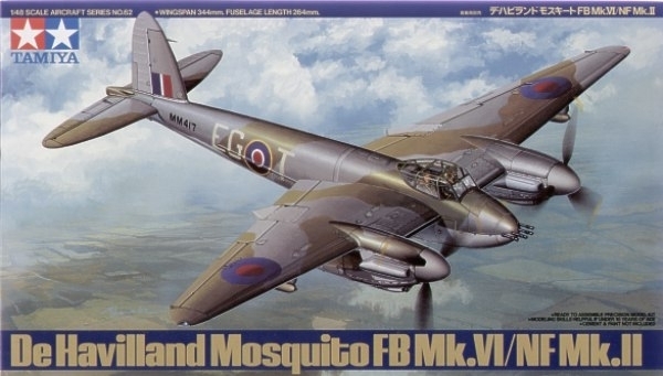 Tamiya British De Havilland Mosquito FB-Mk.VI 1/48 Aircraft Model Kit