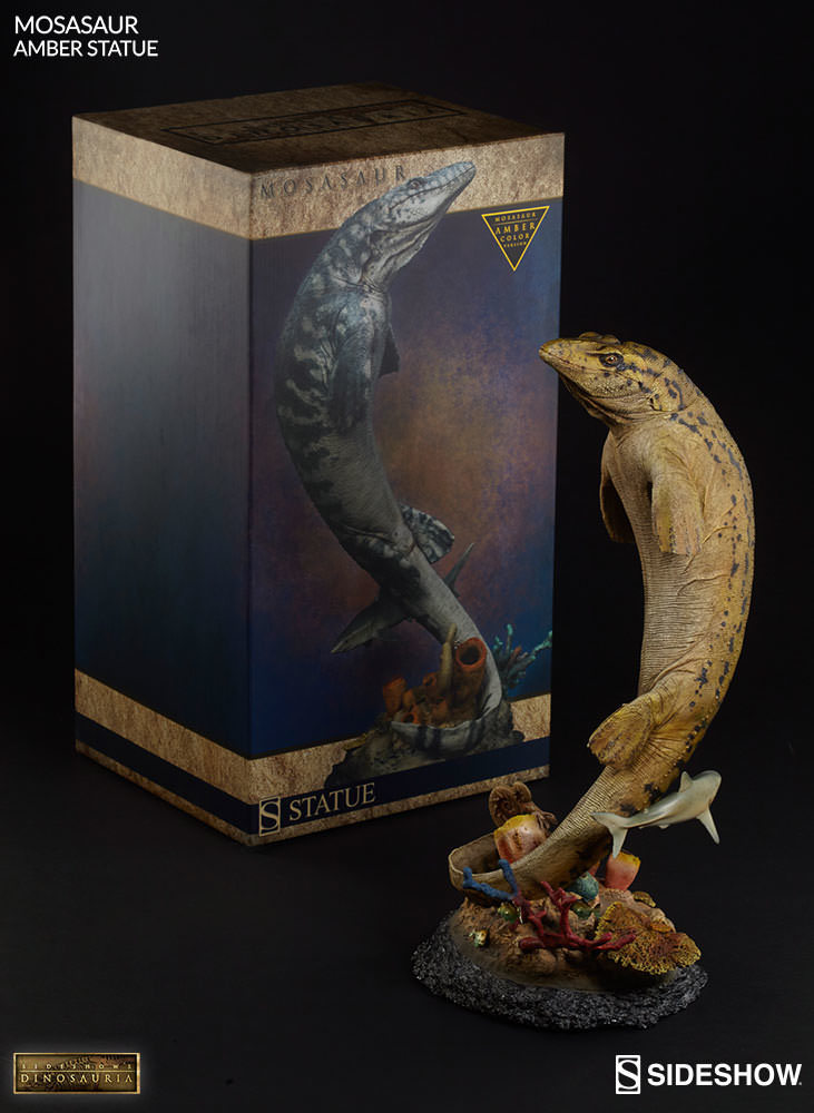 Dinosauria - Mosasaur Amber Statue