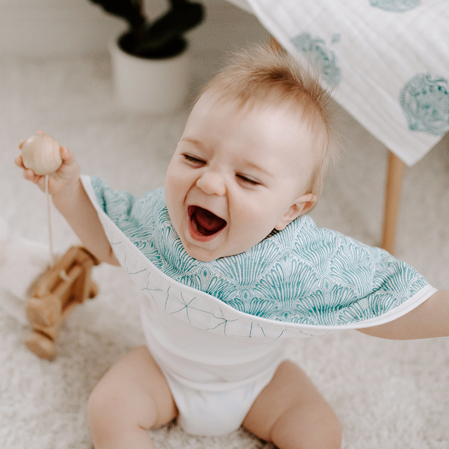 Aden + Anais: Paisley Teal Classic Burby Bibs (2 Pack) image