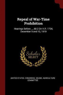 Repeal of War-Time Prohibition image