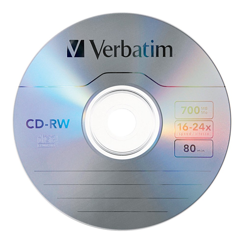 Verbatim CD-RW 700MB Slim 16-24x Ultra Speed (5 Pack) image