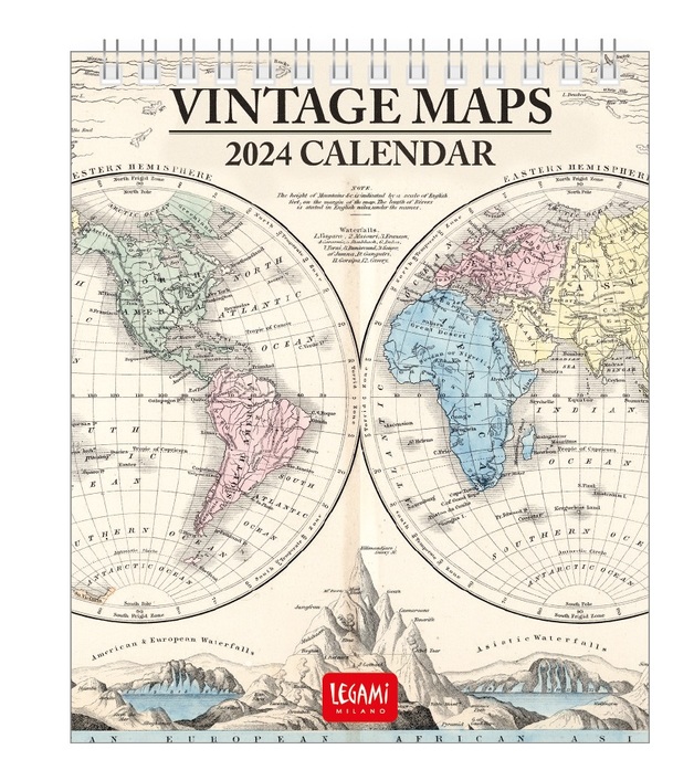 Buy Legami 2024 Desk Calendar Vintage Maps at Mighty Ape NZ