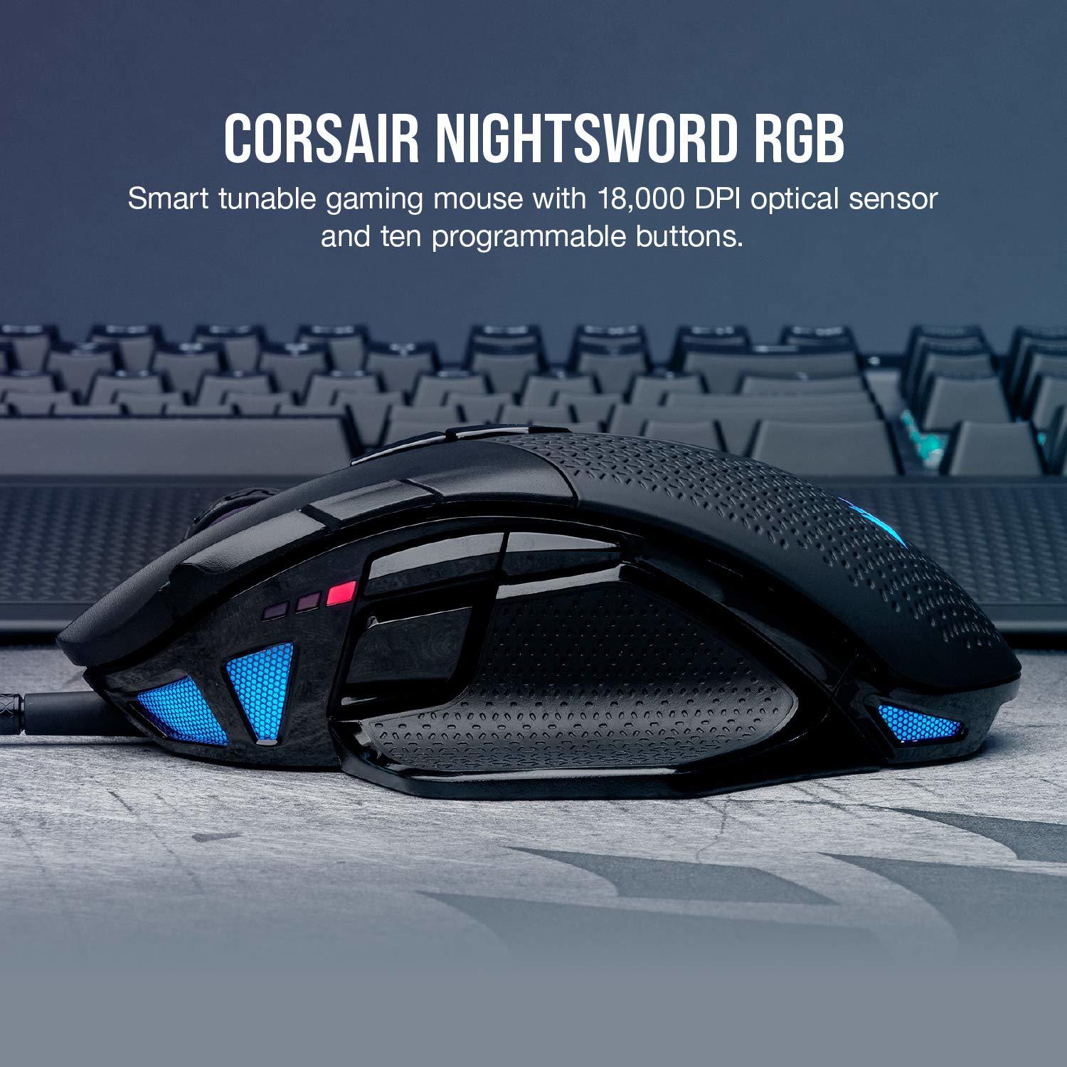 Corsair Nightsword RGB Tunable FPS/MOBA Optical Gaming Mouse for PC image