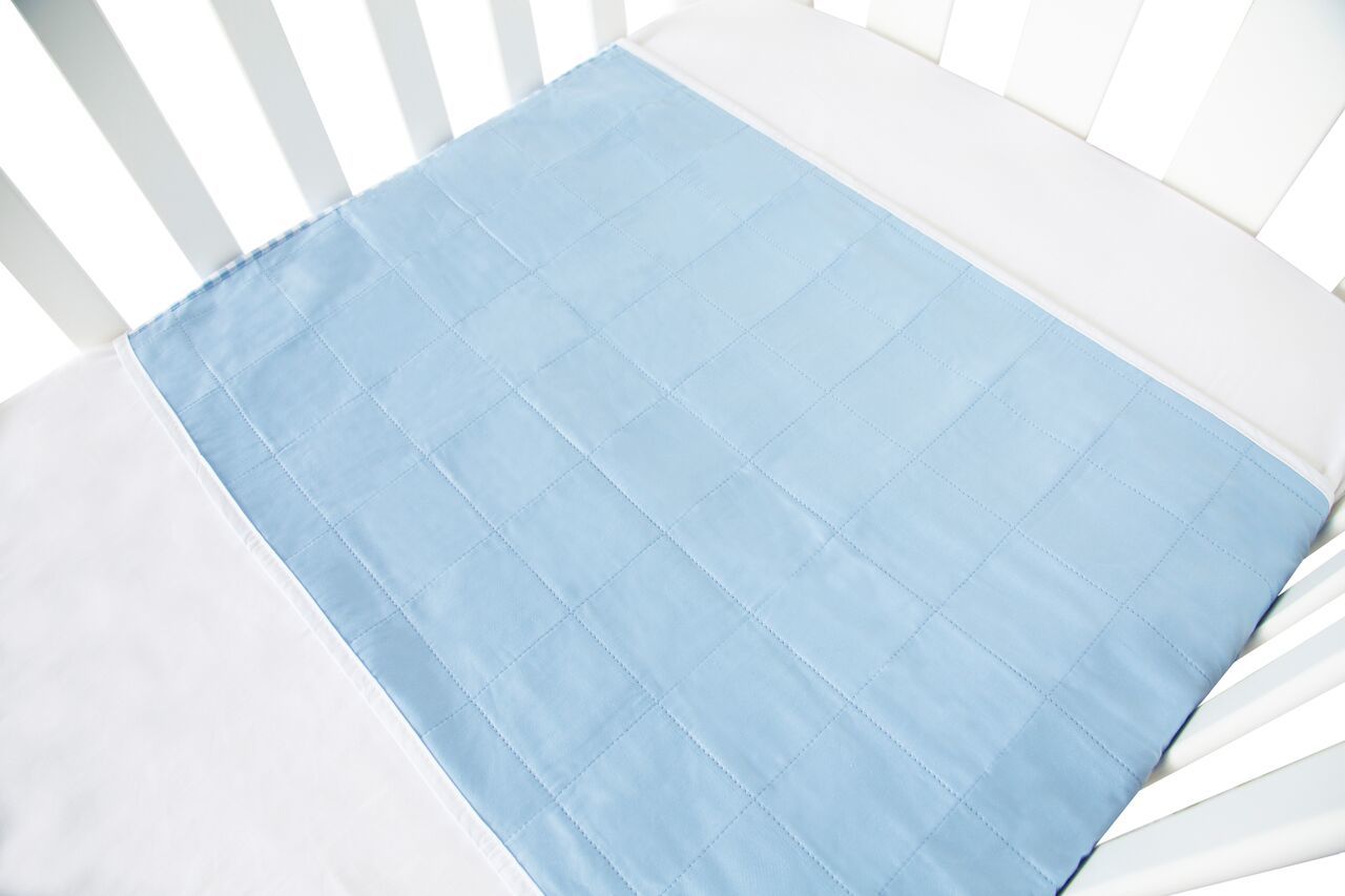 Brolly Sheet Cot Pad with Wings - Blue image