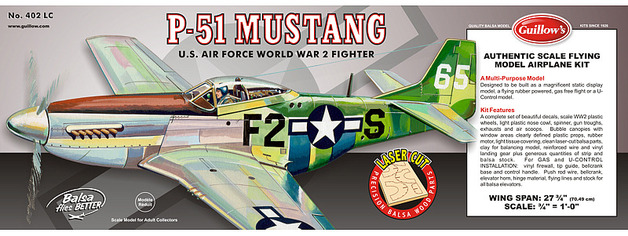 P51D Mustang 1:16 Balsa Model Kit