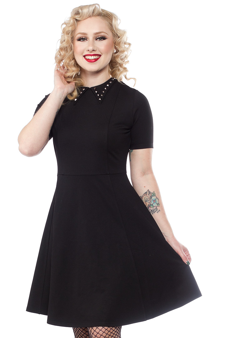 Sourpuss: Studded Dress Black (Small)