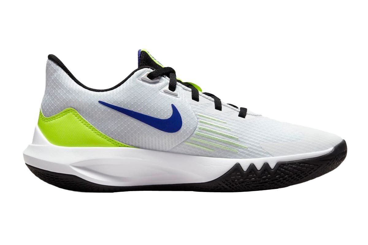 Nike Men's Precision V Basketball Shoes (White/Black/Barely Volt/Volt
