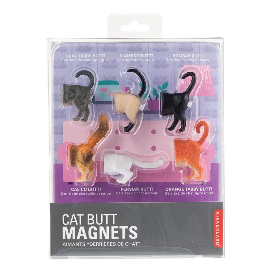 Kikkerland Cat Butt Magnets (set of 6) image