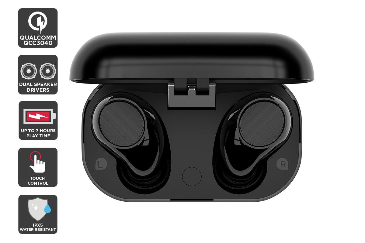 Kogan T8 Pro Dual Driver True Wireless Earbuds with Metal Carry Case