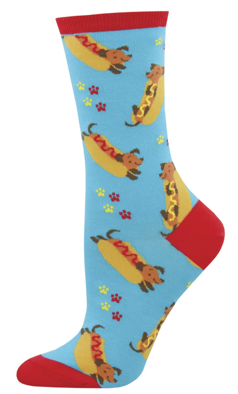 Women's Weiner Dog Crew Socks - Blue image