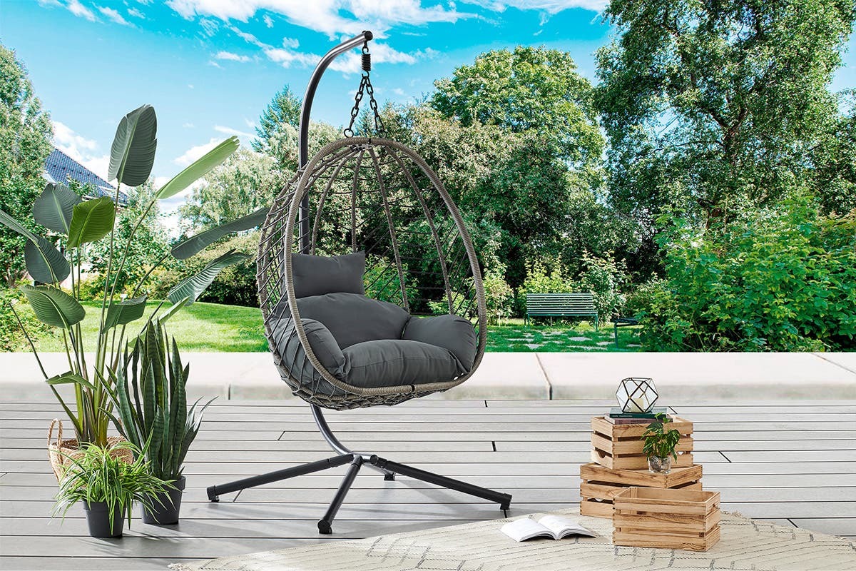 Buy ShangriLa Mackenzie Outdoor Furniture Egg Chair Grey at Mighty