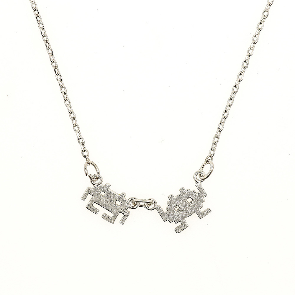 Space Invaders - Silver Necklace image