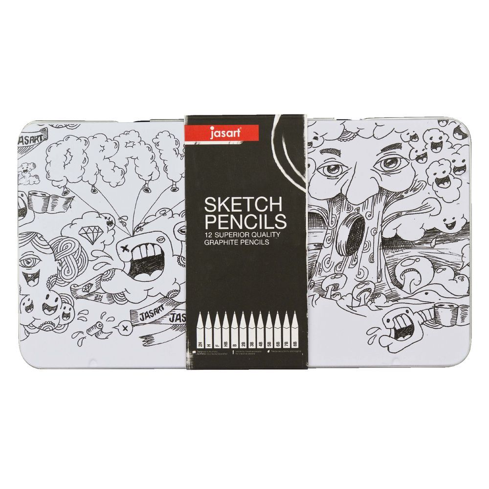 Jasart Sketch Pencil Tin - Set of 12 image