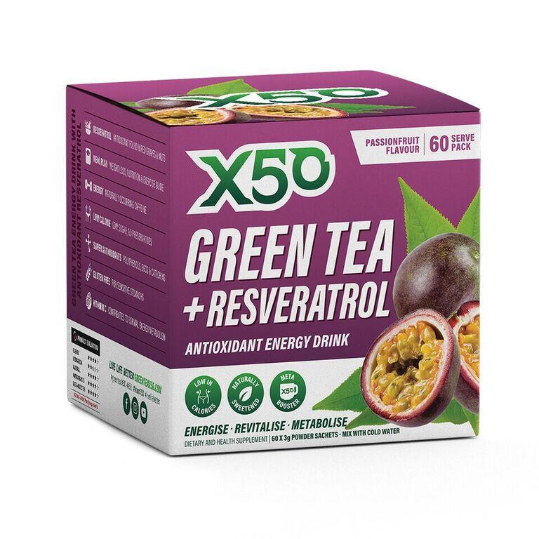 Green Tea X50 + Resveratrol - Passionfruit (60 Sachets) image