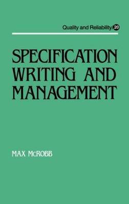 Specification Writing and Management by Max McRobb image
