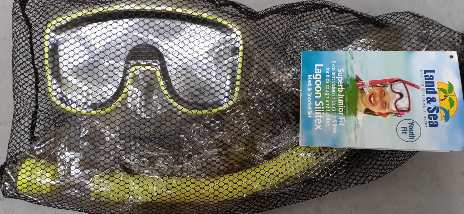 Land & Sea Lagoon Mask and Snorkel Set - Junior Fit (Yellow) image