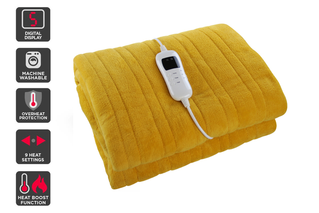 Ovela Washable Plush Electric Heated Throw Blanket (200cm x 180cm, Honey) |  at Mighty Ape NZ