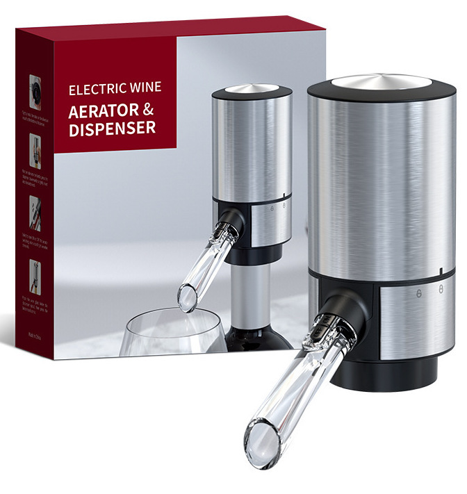 Automatic Electric Wine Decanter Whiskey Aerator Battery Powered Stainless Steel at Mighty