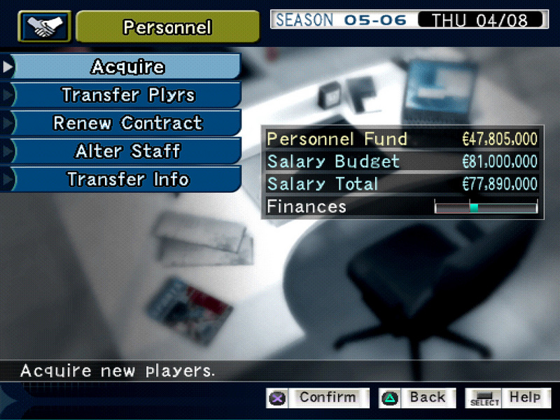 Pro Evolution Soccer Management on PS2