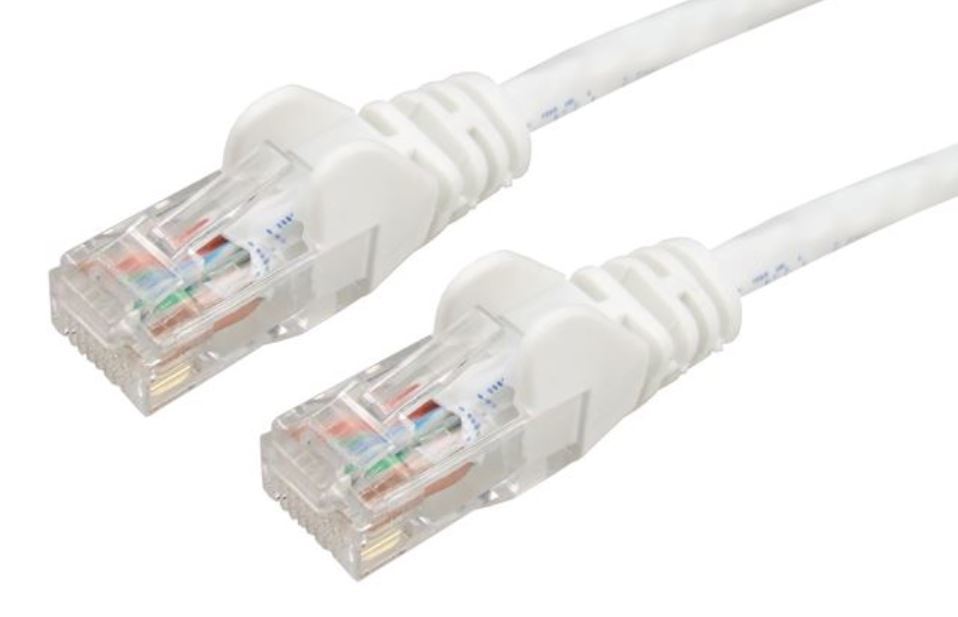 DYNAMIX Cat6 UTP Patch Lead (T568A Specification) 250MHz Slimline Snaggles Moulding - White (1m) image