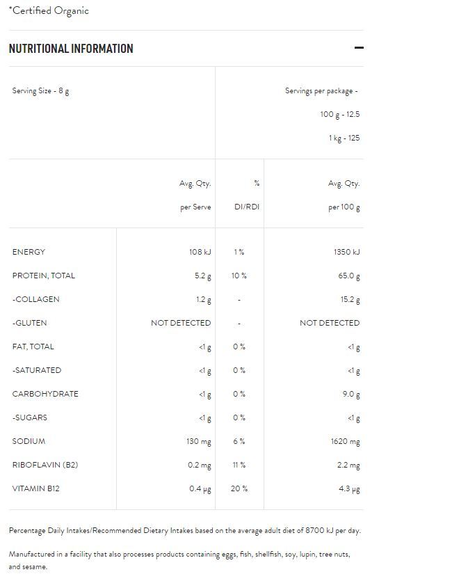 Nutra Organics Beef Bone Broth - Original (100g) image