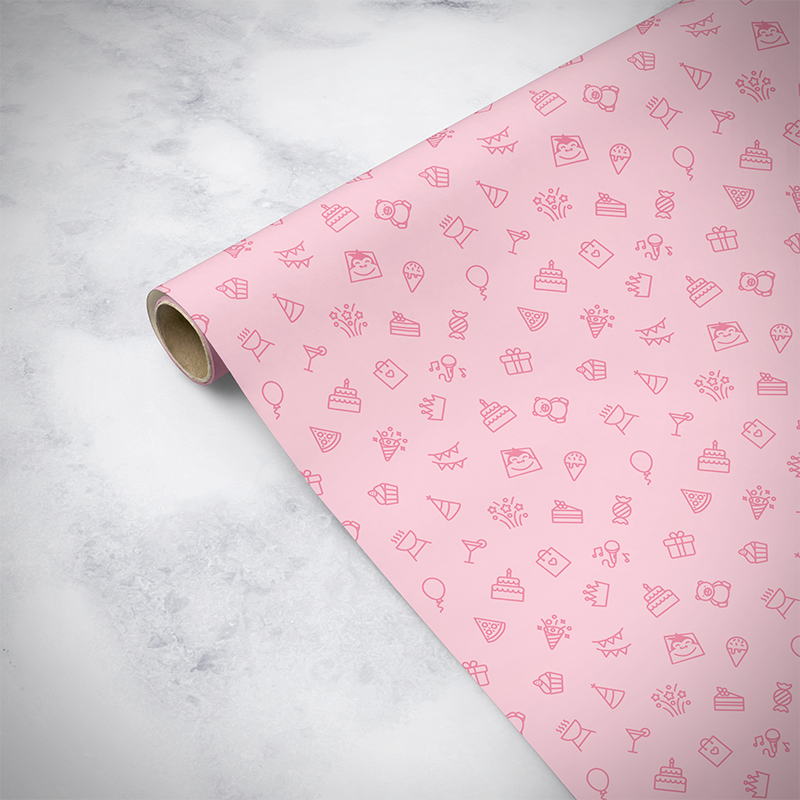 Gorilla Gift: Wrapping Paper - Birthday Pink (5m)