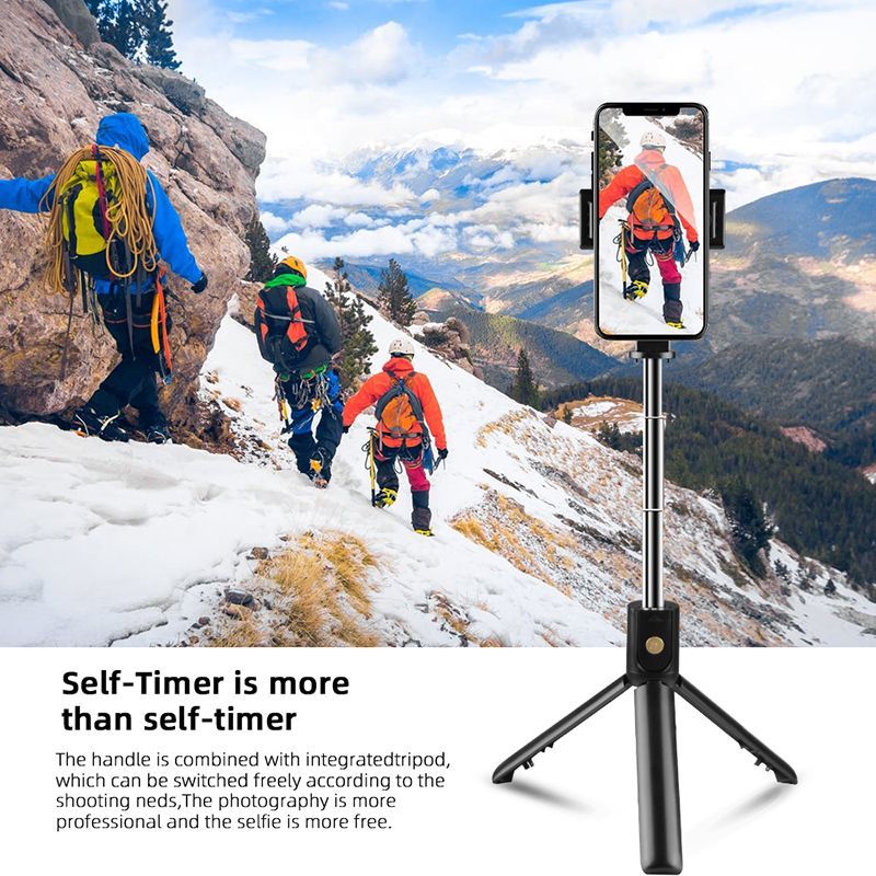 Foldable Bluetooth Selfie Stick With Remote Control - White image