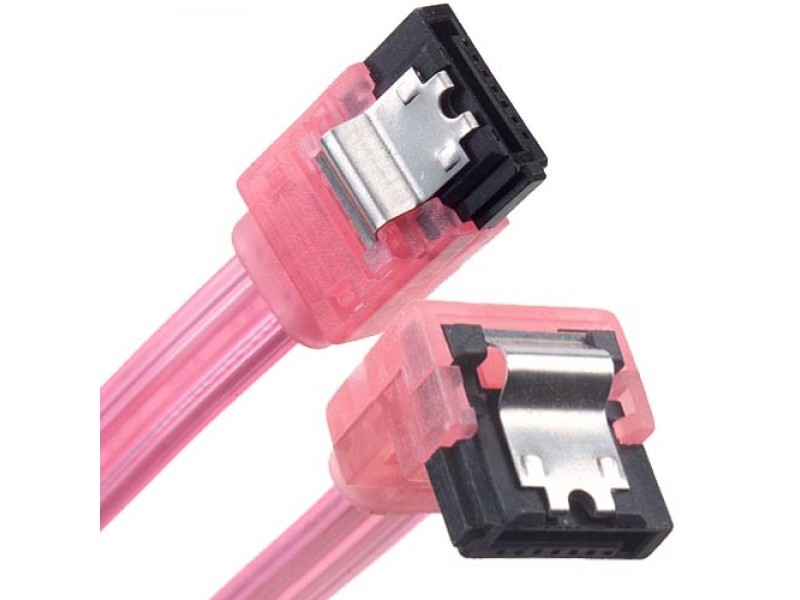 90 Degree SATA Data Cable (UV Reactive Red)