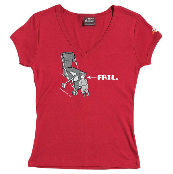 Baby Fail - Female V-Neck Tee (Red) for image