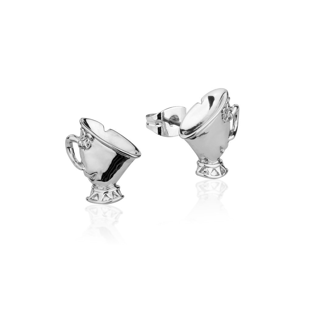 Couture Kingdom: Disney Beauty and the Beast Chip Studs - White Gold