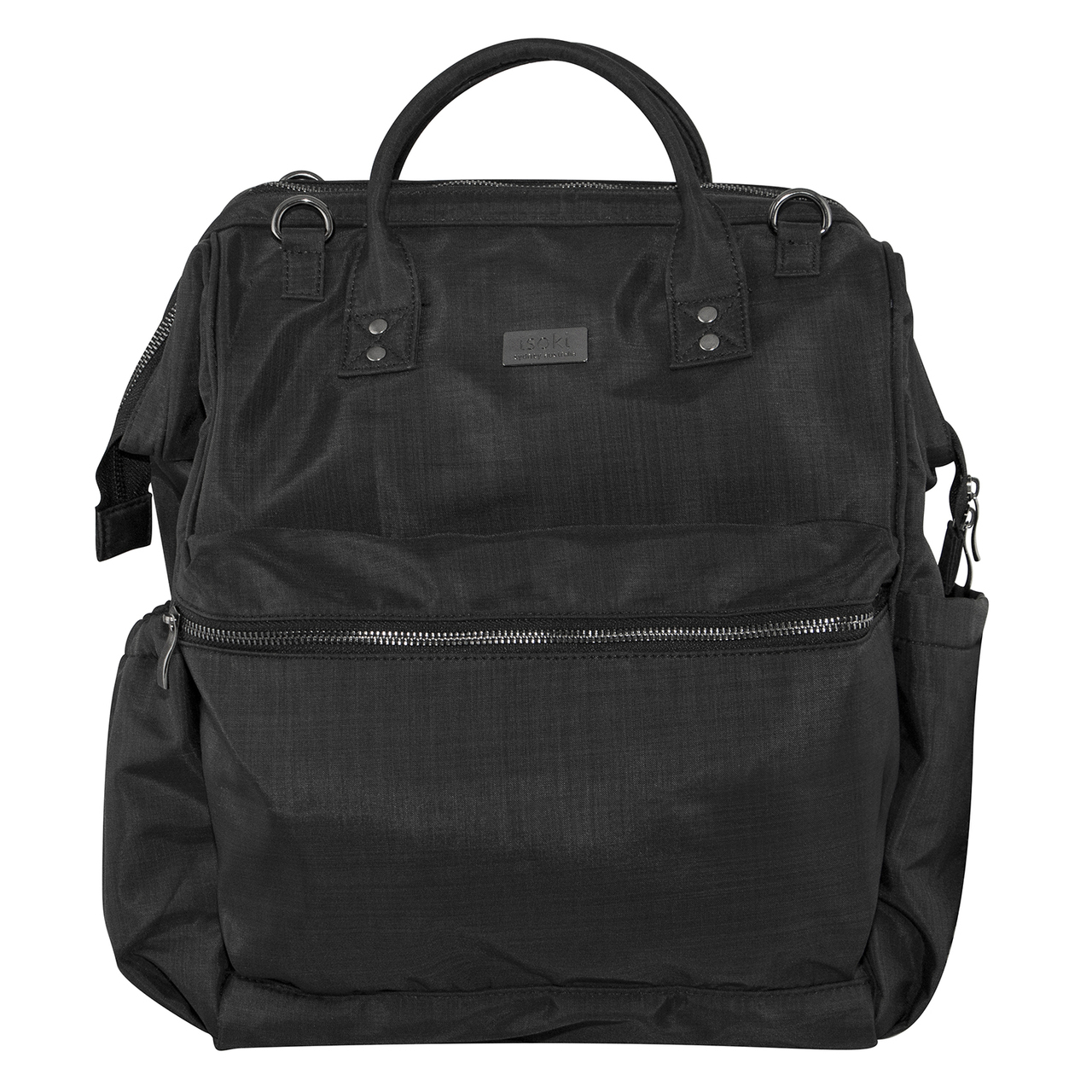 Isoki: Nappy Bag Byron XL Backpack - Black Nylon image