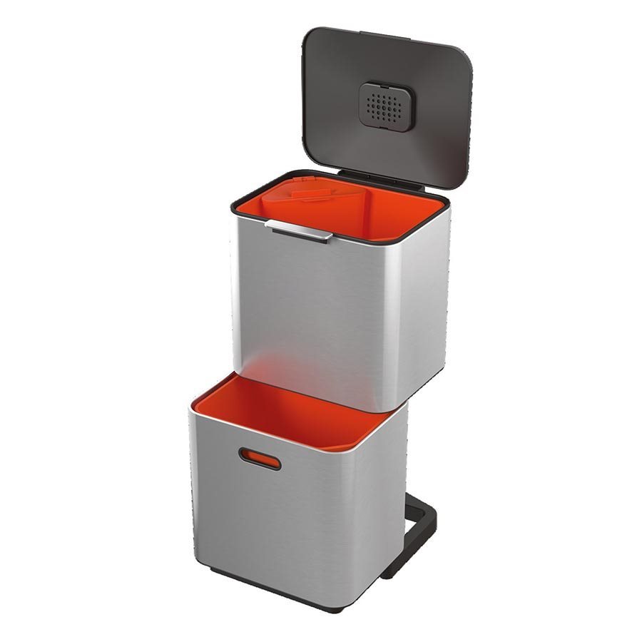 Joseph Joseph Totem Max Rubbish/Recycling Bin Stainless Steel (60L