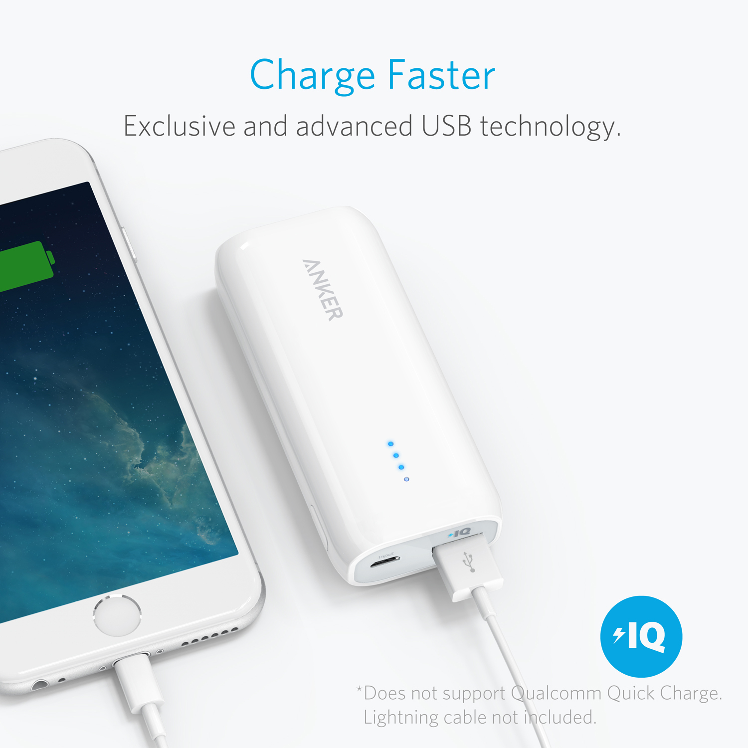 ANKER: Astro E1 5200mAh with 1x PowerIQ 2A port - White image