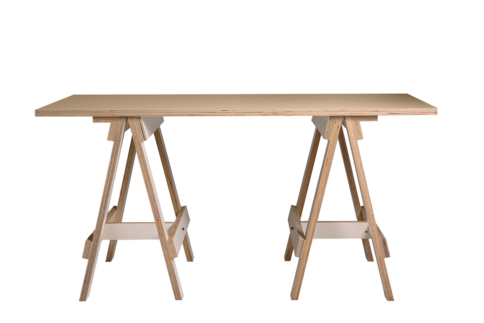 Home Office: Trestle Desk in Wood Grain