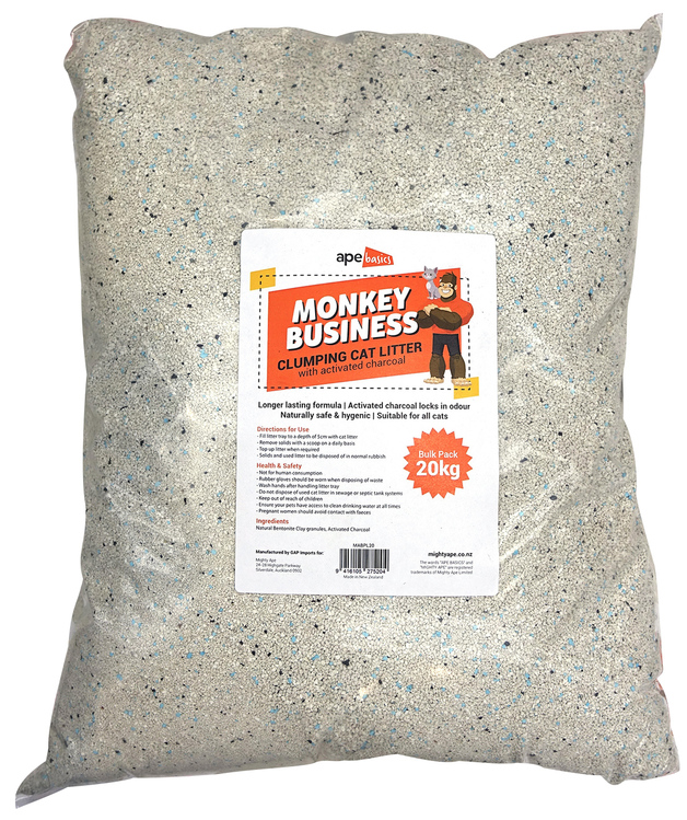 Monkey Business Cat Litter - Active Charcoal Clumping (20kg)