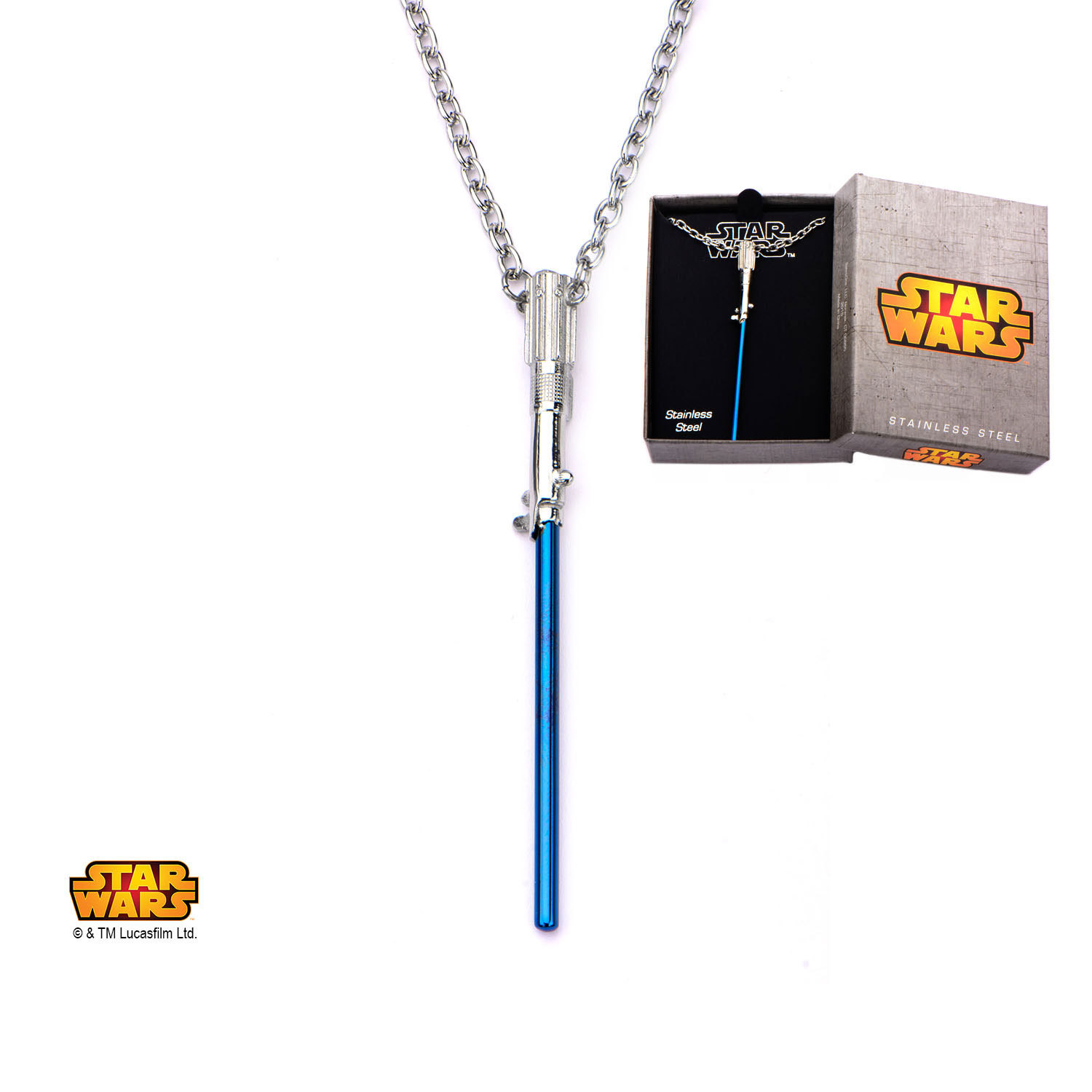 Star Wars: Blue Titanium Plated Lightsaber Necklace image