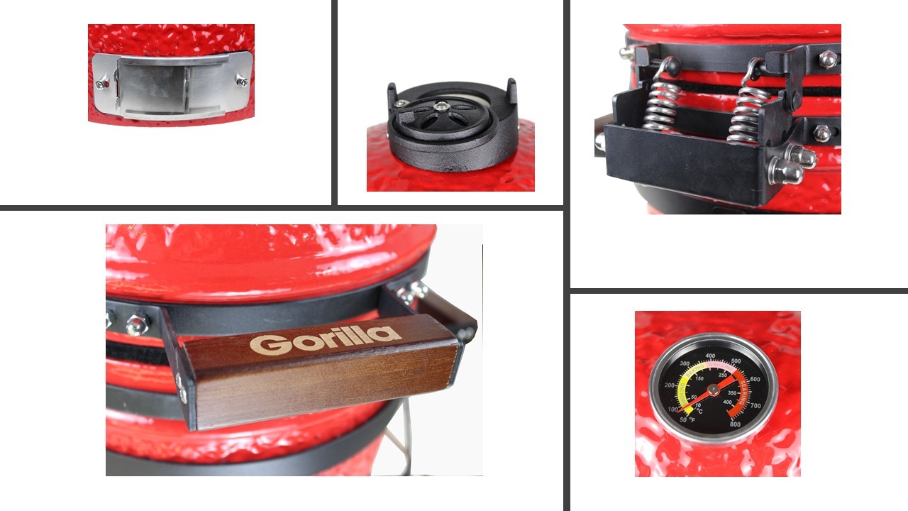 Buy Gorilla Kamado Ceramic Portable Grill BBQ (Red) 13" at Mighty Ape NZ