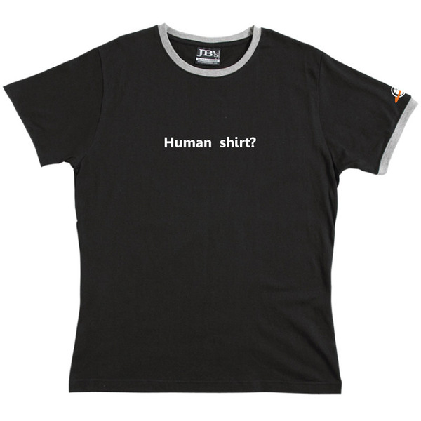 Human Shirt - Ringer Tee (Black) XXL