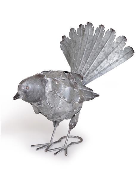 Free Range Fantail - Silver Large Metal (31X26cm)