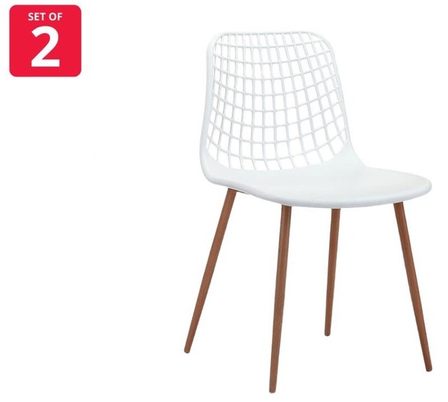 Buy Ovela Leerdam Dining Chairs White (Set of 2) at Mighty Ape NZ