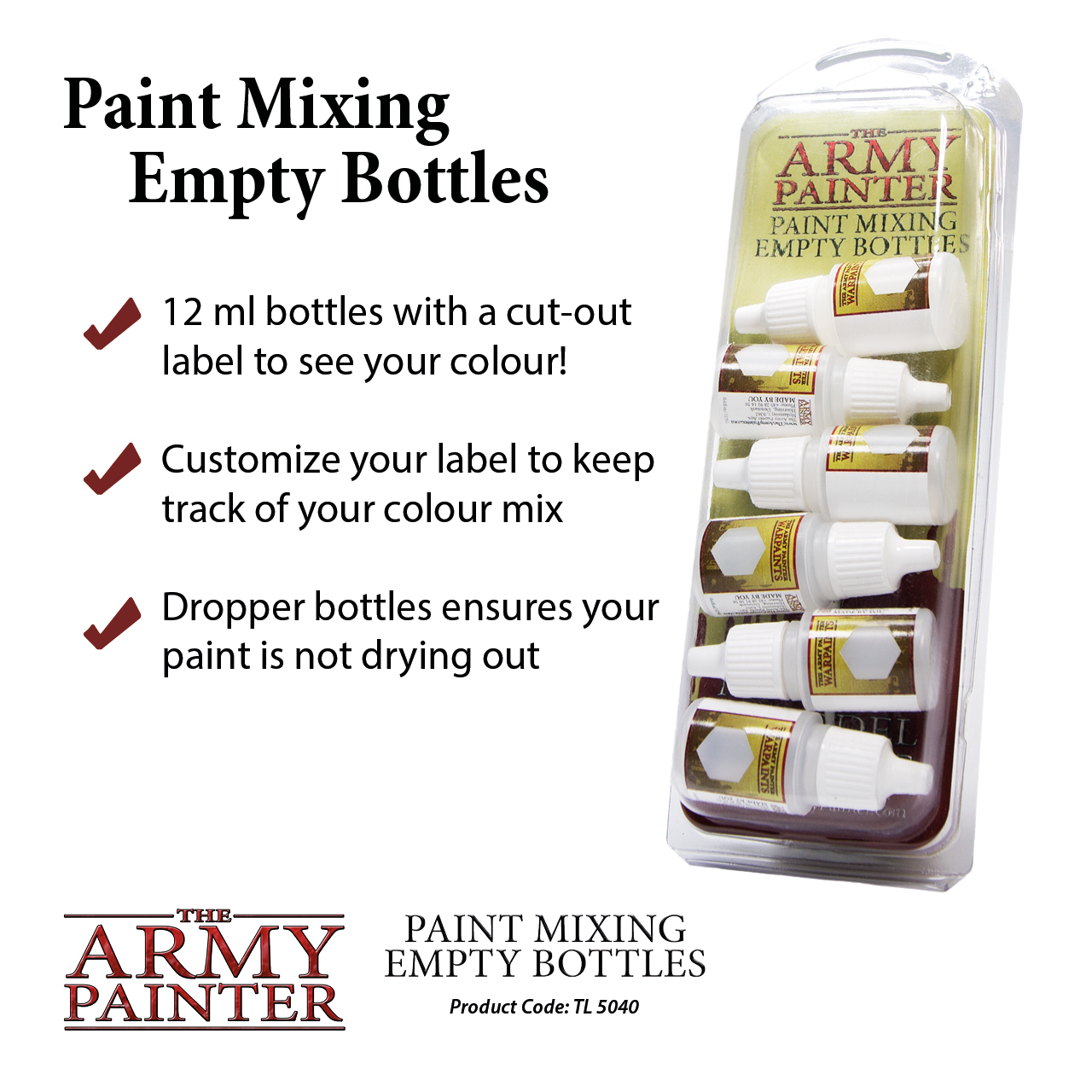 Army Painter Paint Mixing Empty Bottles image