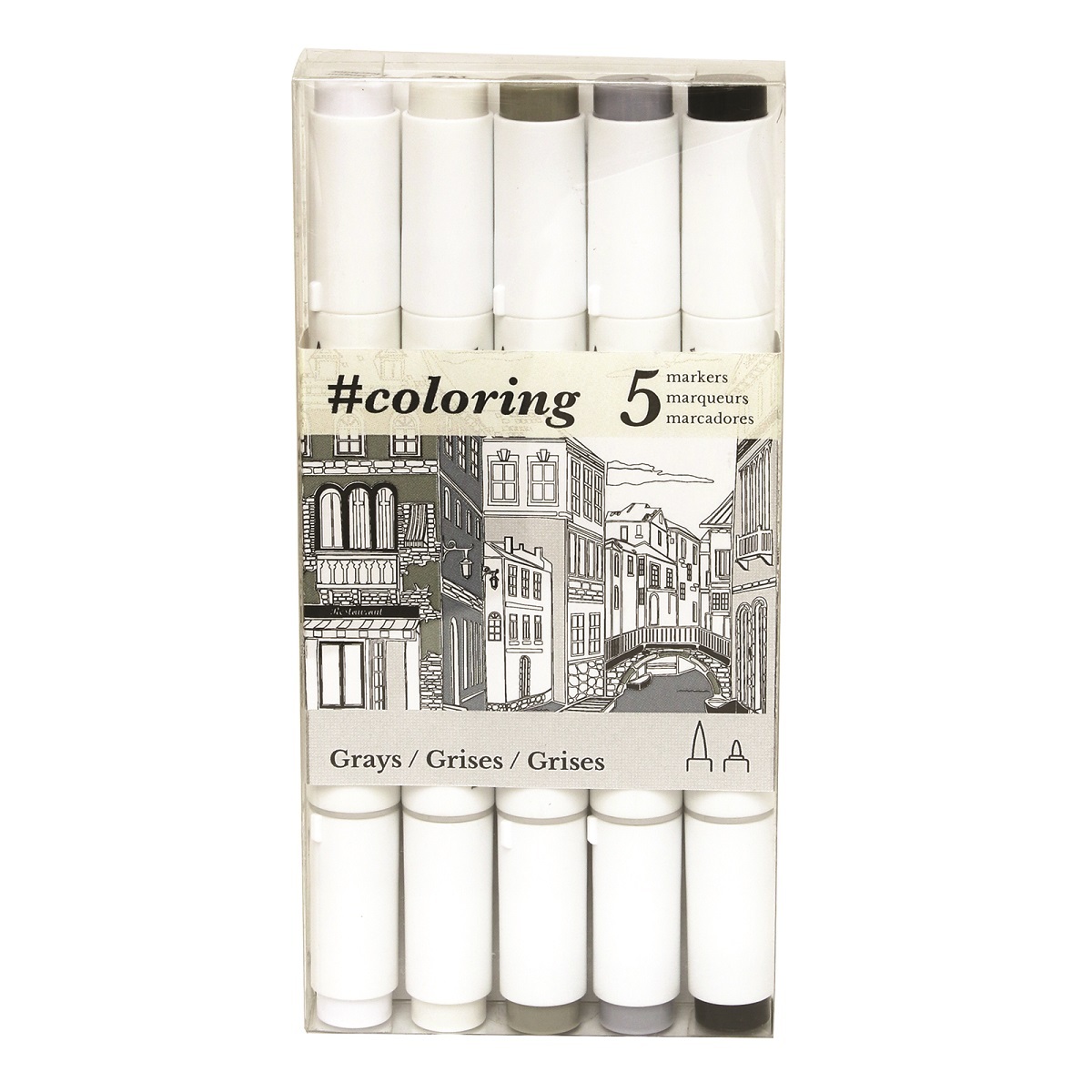 Johanna Basford Markers: Greys - Set of 5