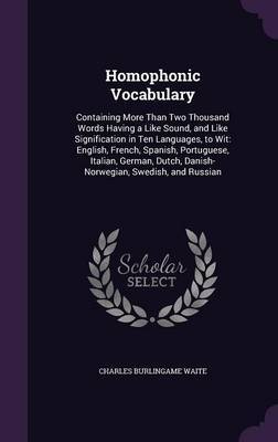 Homophonic Vocabulary by Charles Burlingame Waite image