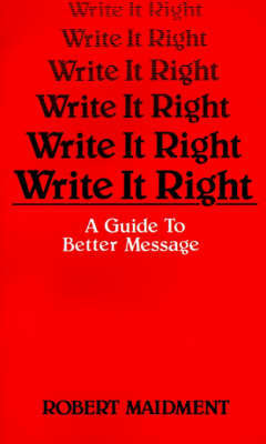 Write It Right by Robert Maidment image