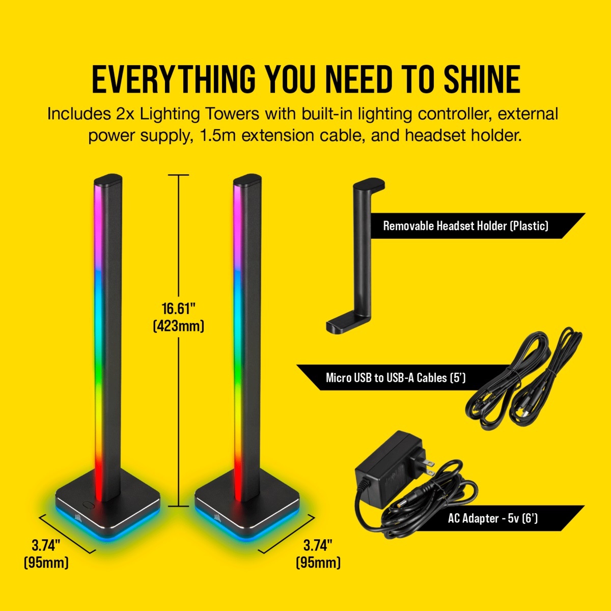 Corsair iCUE LT100 Smart Lighting Towers Starter Kit image